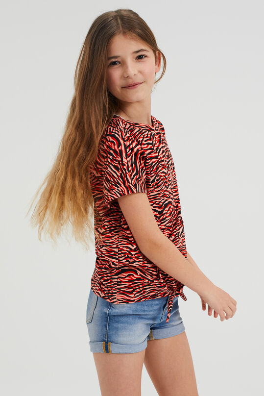 Meisjes T-shirt met zebradessin, Rood