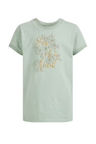 Meisjes T-shirt met embroidery, Pastelgroen