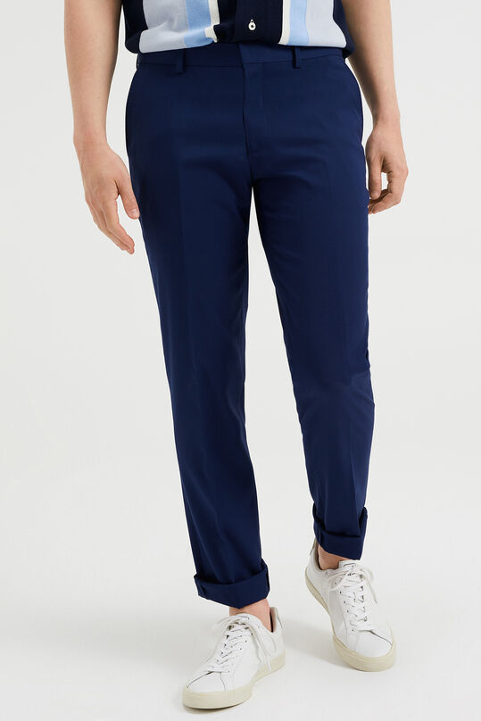 Heren regular fit pantalon, Kobaltblauw