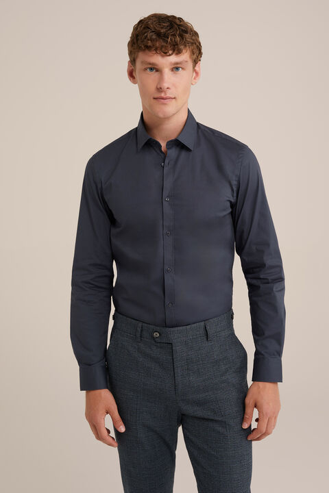 we fashion anti-odour overhemd met stretch Donkergrijs