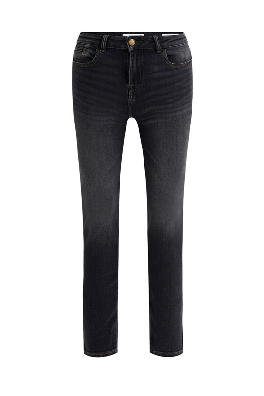 Dames mid rise skinny jeans met stretch - Curve, Zwart