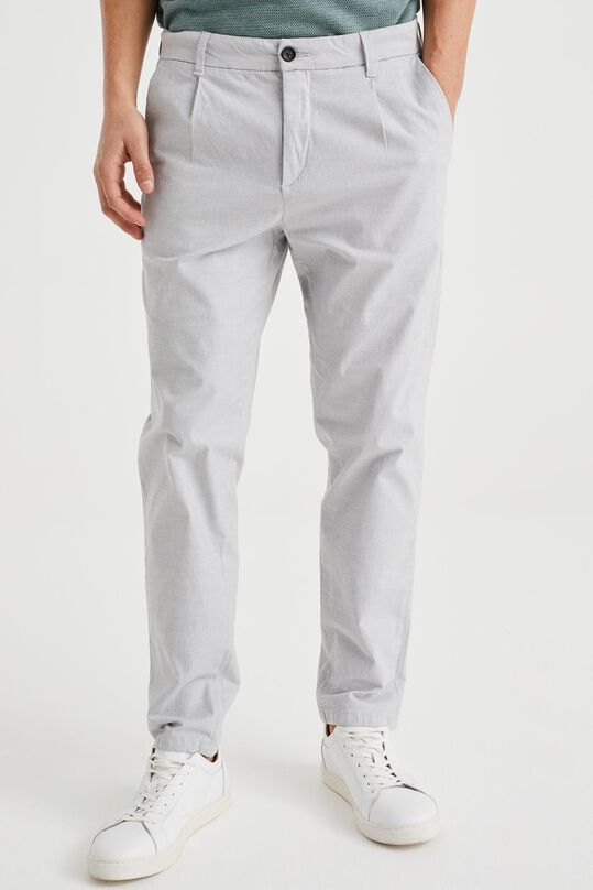 Heren tapered fit chino met dessin, Wit