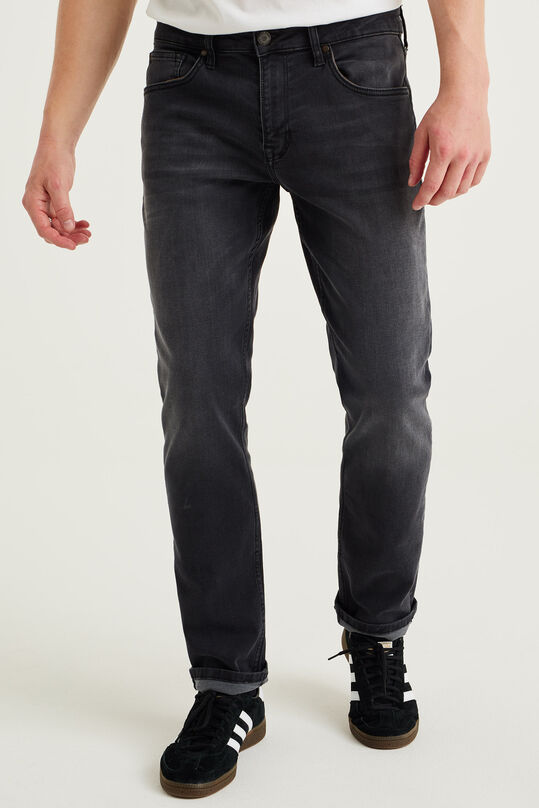 Heren regular fit jeans met comfortstretch, Donkergrijs