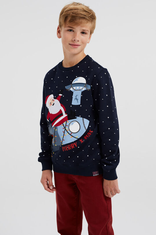Jongens sweater met embroidery, Donkerblauw