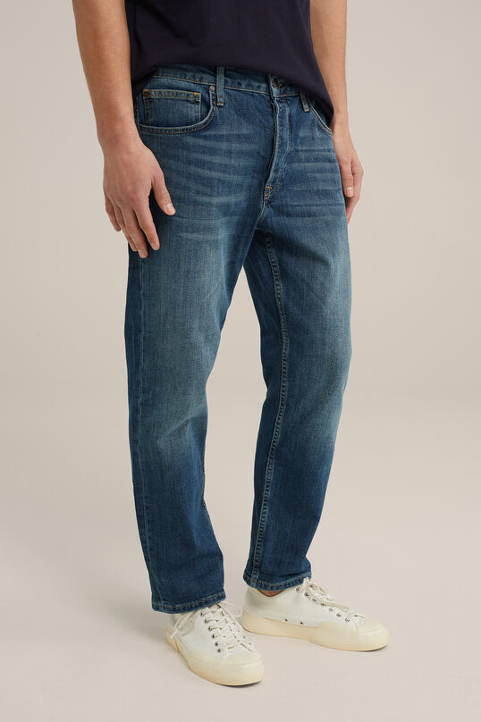 Heren relaxed fit jeans met comfortstretch, Blauw