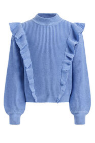 Meisjes trui met ruffles, Pastelblauw