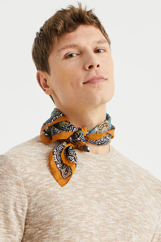 Heren zijdemix sjaal met dessin, Multikleur