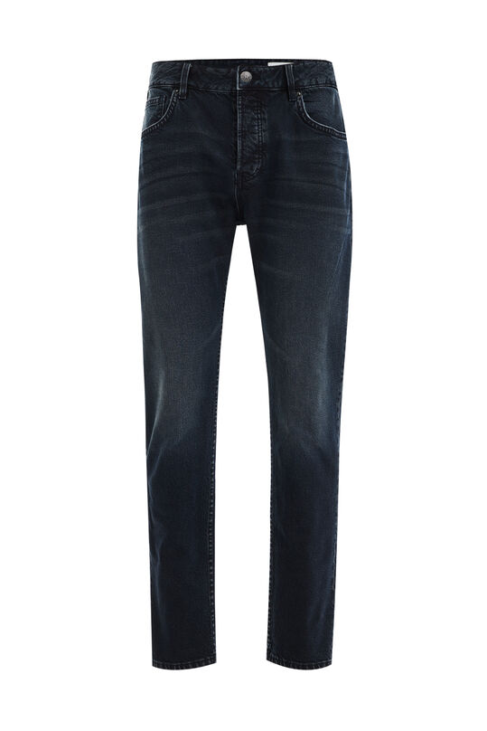 Heren slim fit jeans met comfortstretch, Donkerblauw