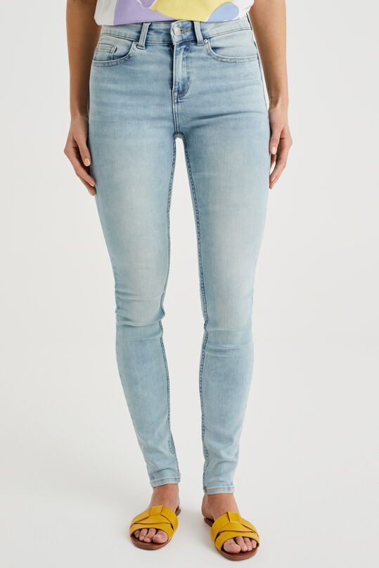 Dames mid rise super skinny jeans met comfortstretch, Lichtblauw