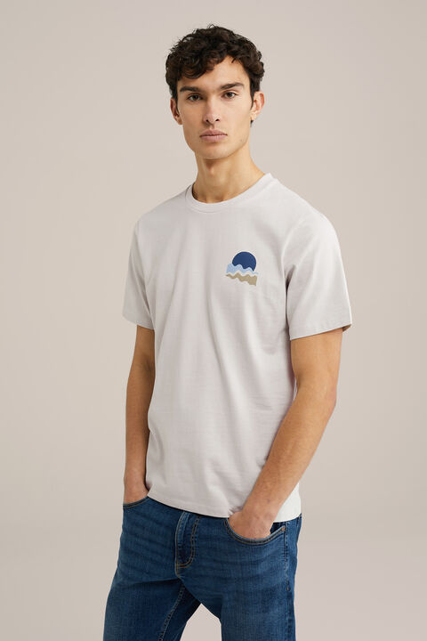 we fashion T-shirt met opdruk Beige Outlet Kleding