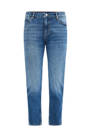 Dames mid rise boyfriend jeans met stretch - Curve, Donkerblauw