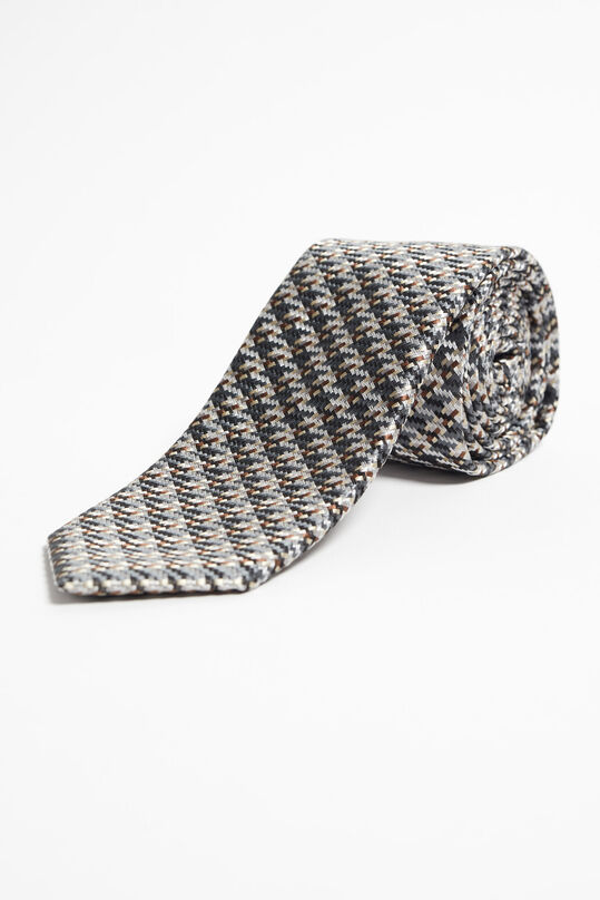 Heren zijdemix stropdas met dessin, Multikleur