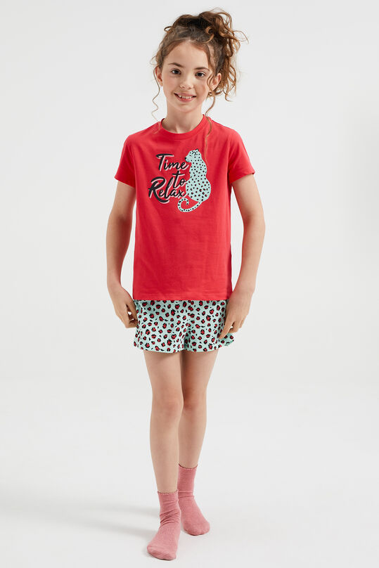 Meisjes pyjamaset met luipaarddessin, Roze