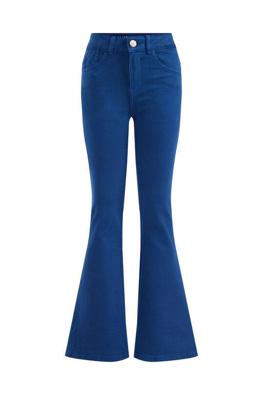 Meisjes flared jeans met stretch, Kobaltblauw