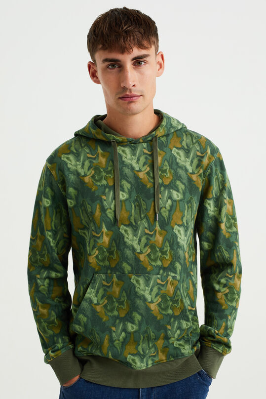 Heren hoodie met dessin, Groen