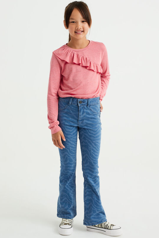 Meisjes flared jeans met stretch, Pastelblauw