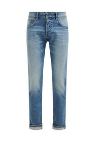 Heren slim fit jeans met comfort-stretch, Blauw