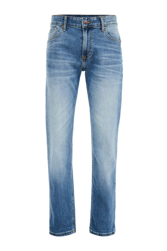 Heren regular fit jeans met medium stretch, Lichtblauw