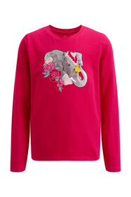 Meisjes T-shirt met embroidery en pailletten applicatie, Roze