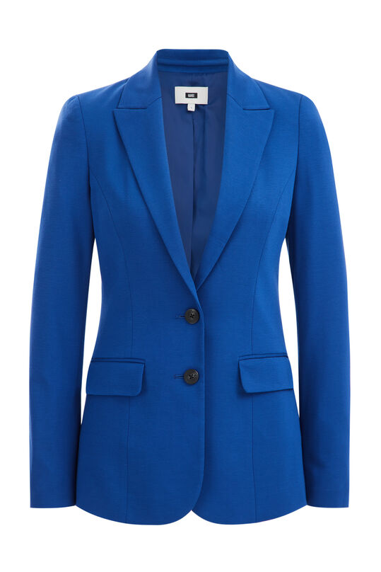 Dames getailleerde jersey-stretch blazer, Kobaltblauw