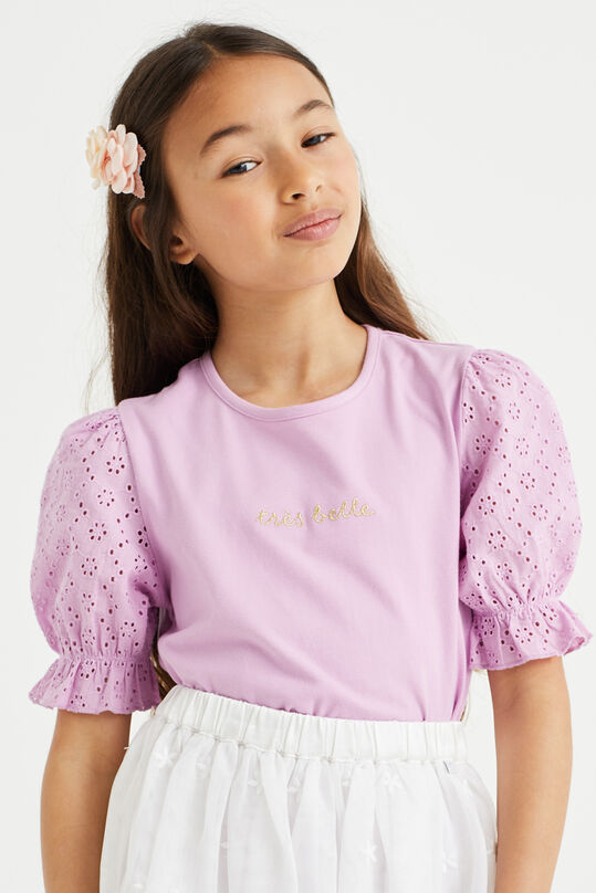 Meisjes T-shirt met embroidery, Lichtroze