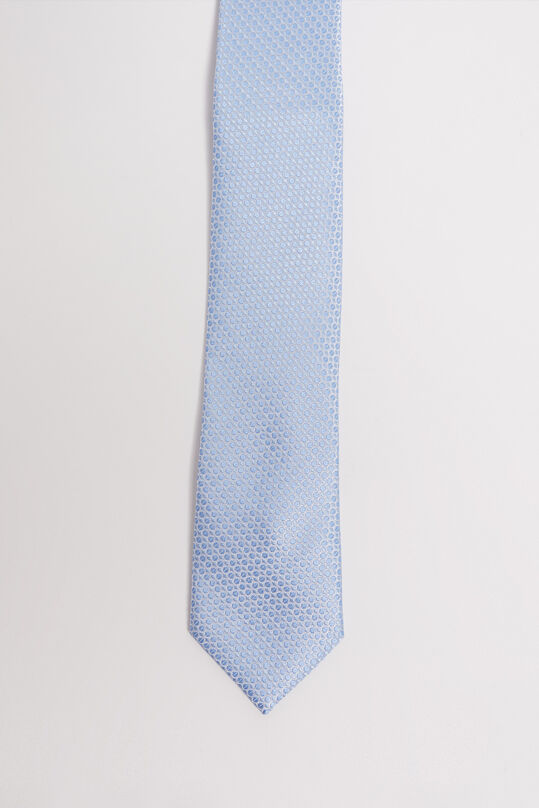 Heren zijdemix stropdas met dessin, Lichtblauw