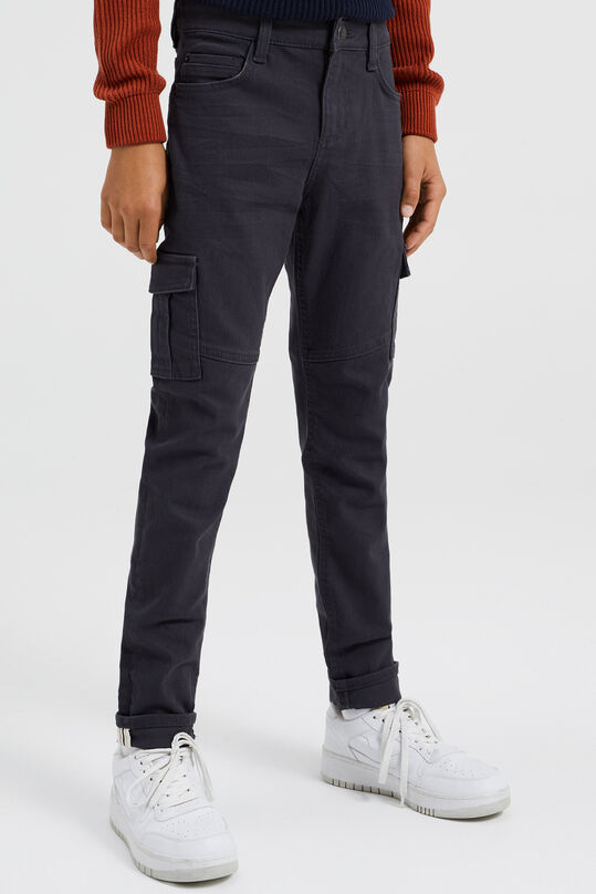 Jongens regular fit jeans met cargozakken, Donkergrijs