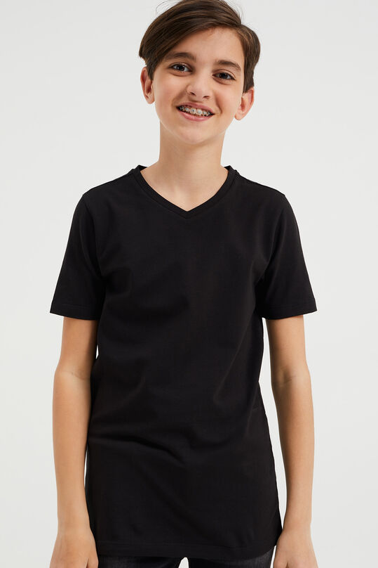 Jongens basic T-shirt, Zwart