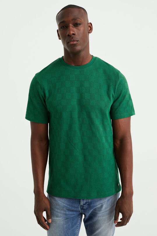 Heren T-shirt met structuur, Groen