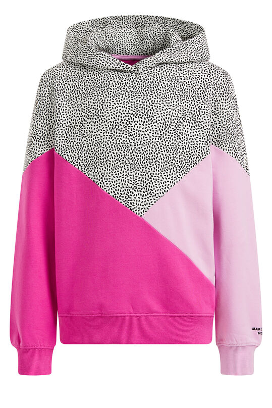 Meisjes sweater met colourblock, Roze