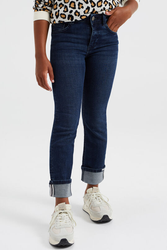 Meisjes jeans met rechte pijpen, Donkerblauw