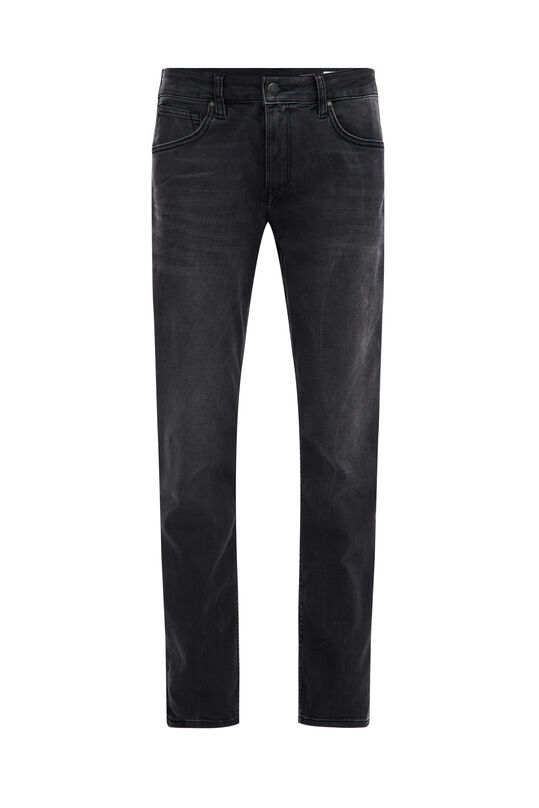 Heren regular fit jeans met comfort-stretch, Donkergrijs