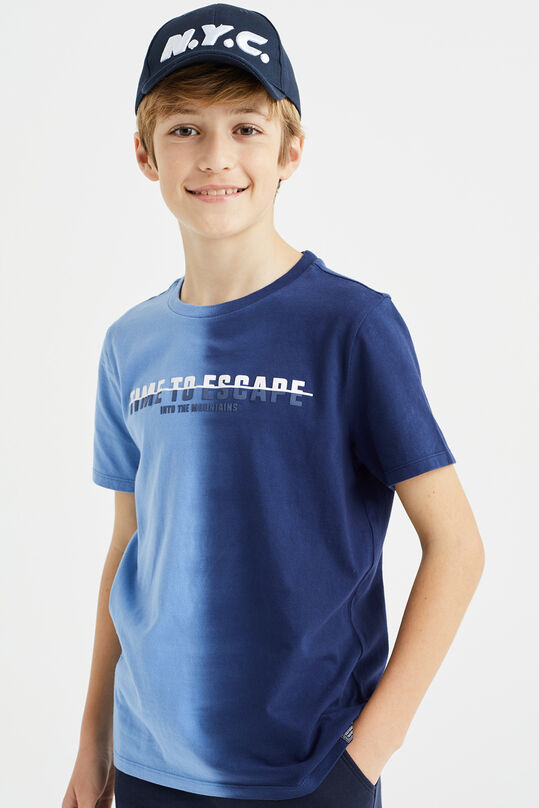 Jongens T-shirt met opdruk, Donkerblauw