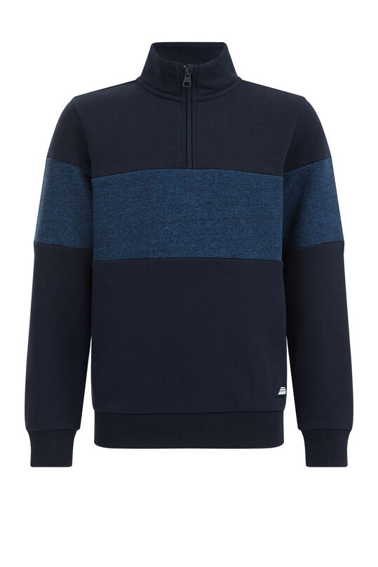 Jongens sweater met colourblock, Donkerblauw