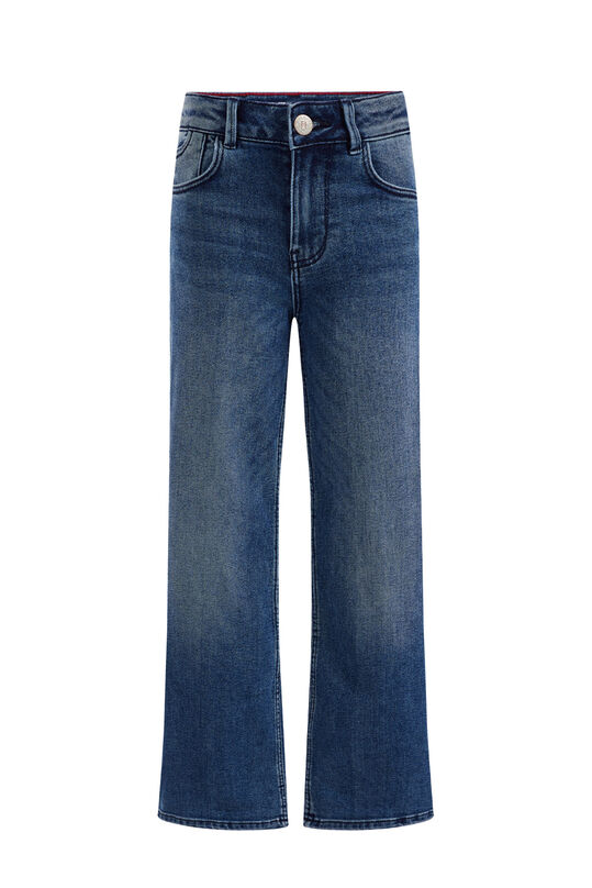 Meisjes wide leg jeans met stretch, Blauw