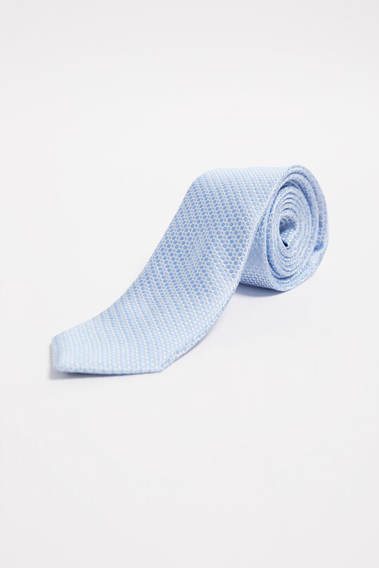 Heren zijdemix stropdas met dessin, Lichtblauw