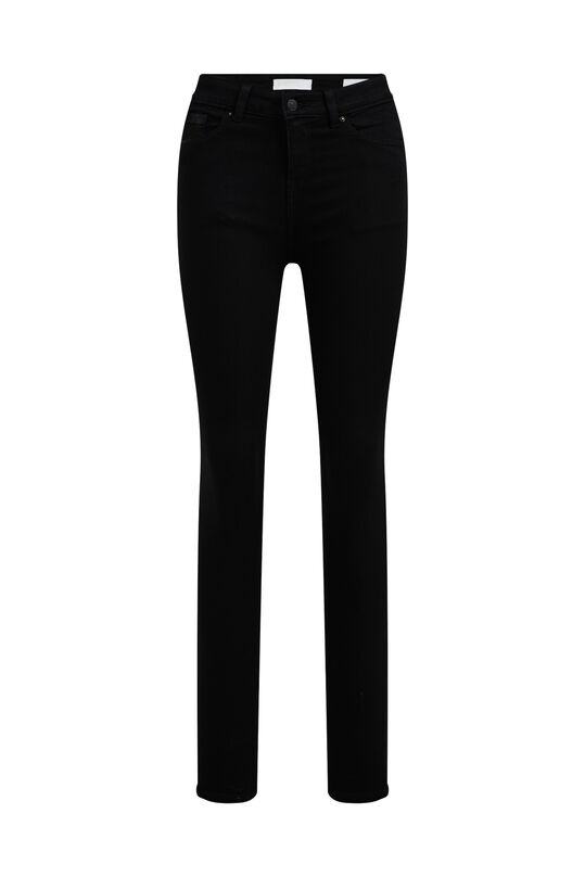 Dames mid rise super skinny jeans met superstretch, Zwart