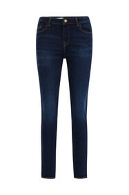 Dames mid rise jeans met comfortstretch - Curve, Donkerblauw