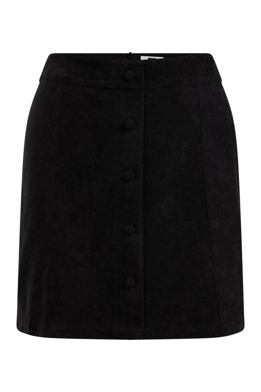 Dames rok met sierknopen - Curve, Zwart
