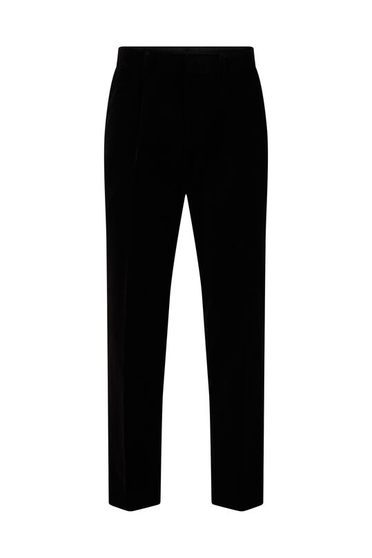 Heren slim ft pantalon van velvet, Zwart