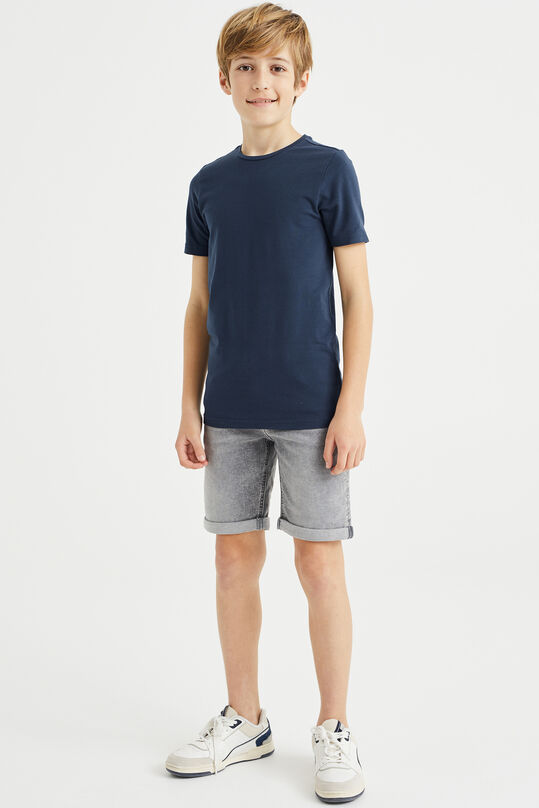 Jongens basic T-shirt met ronde hals, Donkerblauw