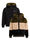 Meisjes reversible jas met capuchon en imitatiebont, Zwart