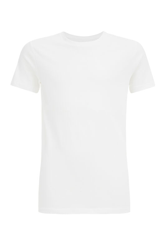 Jongens basic T-shirt met ronde hals, Wit