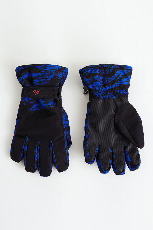 Jongens ski-handschoenen met dessin, Kobaltblauw