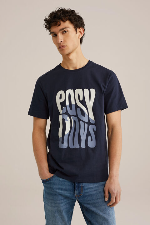 we fashion Regular fit T-shirt met opdruk Donkerblauw 2025 Kleding