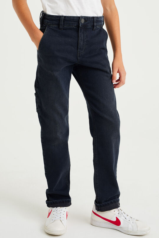 Jongens straight fit jeans met stretch, Donkerblauw