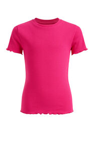 Meisjes T-shirt met ribstructuur, Roze
