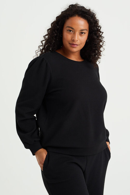 Dames sweater met structuur - Curve, Zwart