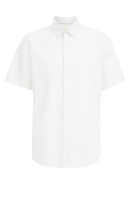 Heren regular fit overhemd van linnenmix, Wit