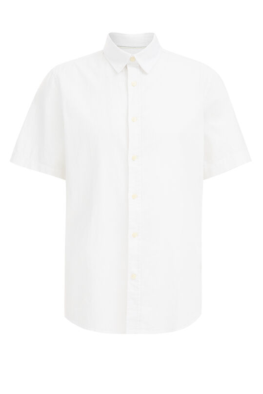 Heren regular fit overhemd van linnenmix, Wit